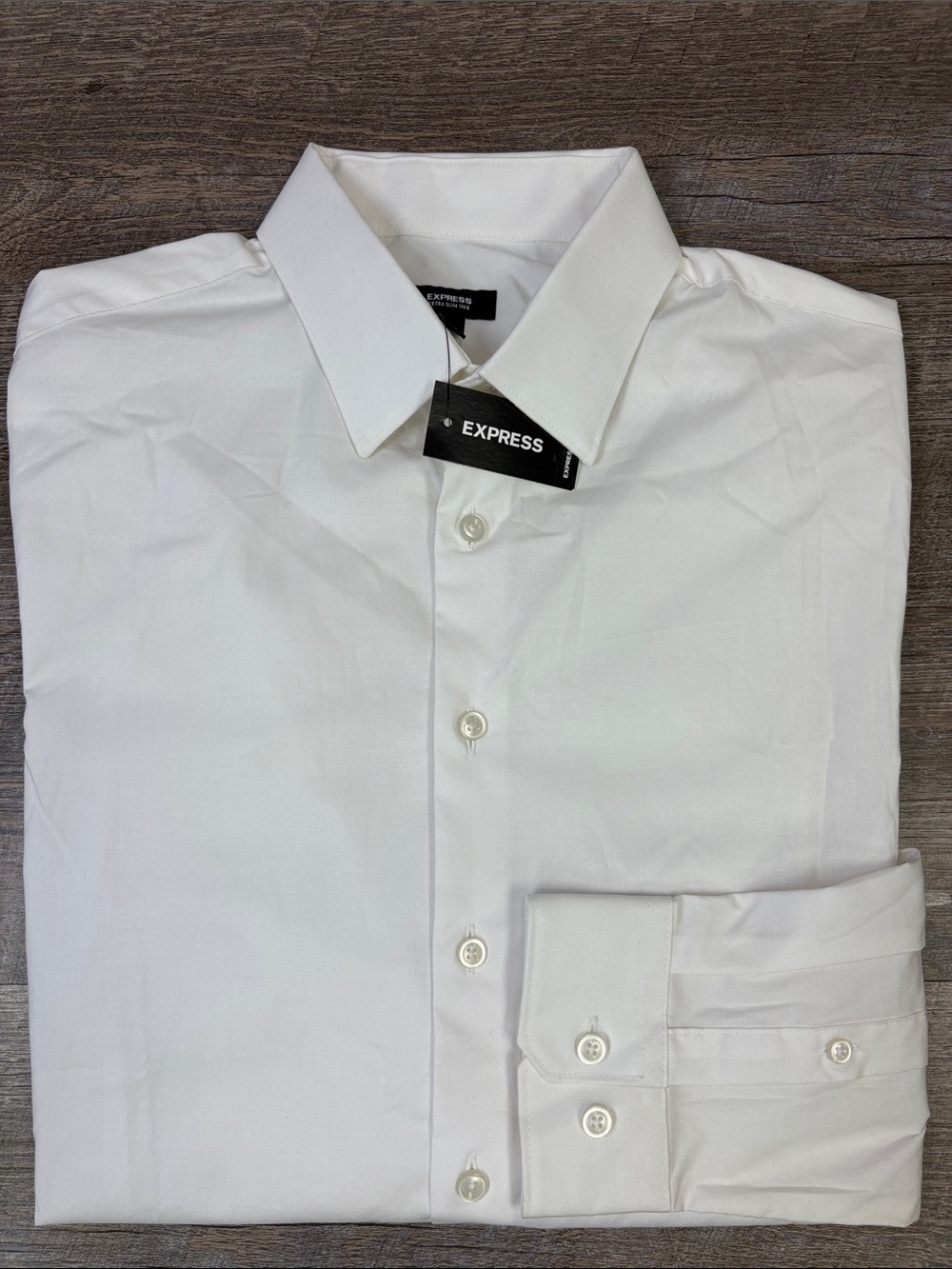 Express Extra Slim 1MX White Stretch Dress Shirt NWT Men’s M